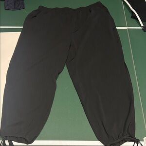 Sheer Baggy Pants with Tie at Bottom
